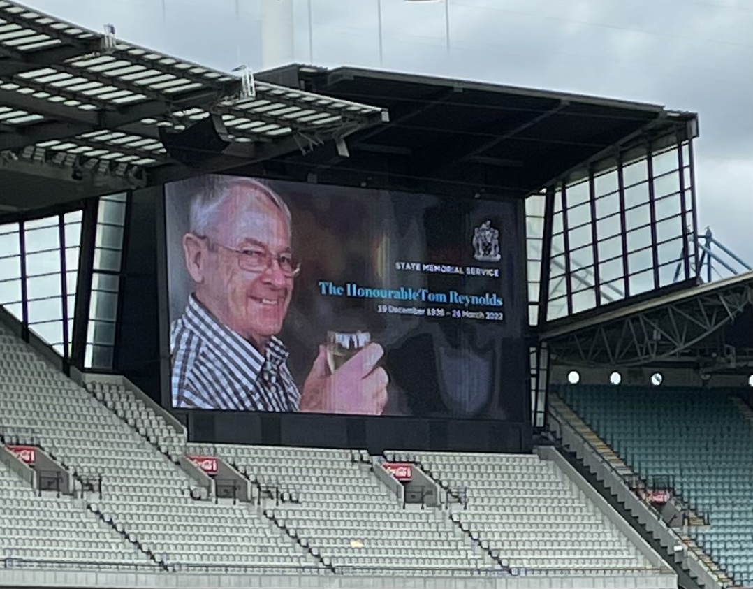 Tom’s Dad’s memorial service at the MCG.